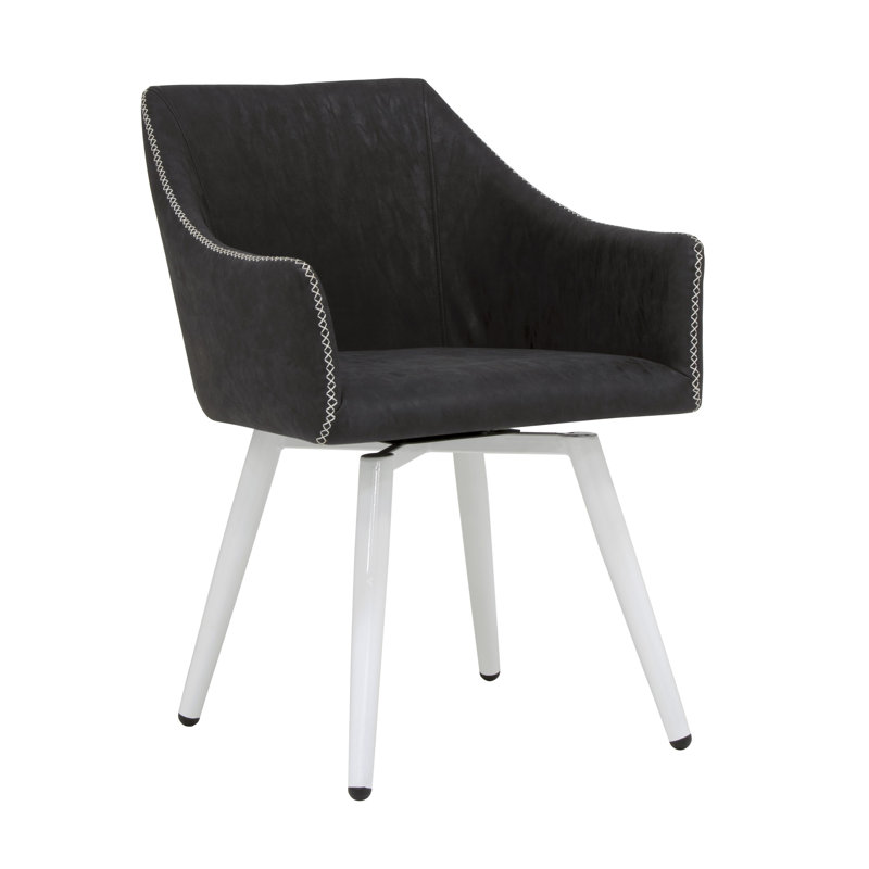 Faux Leather Swivel Armchair