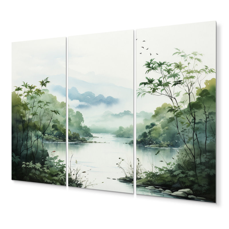 Ensemble de salon mural Tranquil Oasis II - campagne en métal
