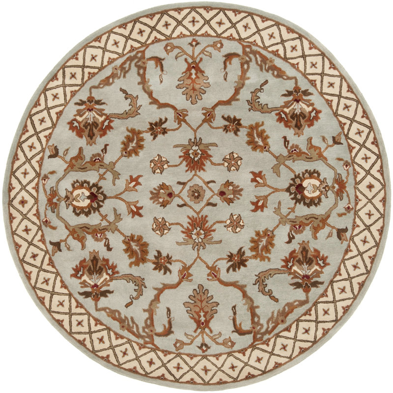 Tapis tissé à la main bleu / beige Serene, Rectangle 5' x 7'6