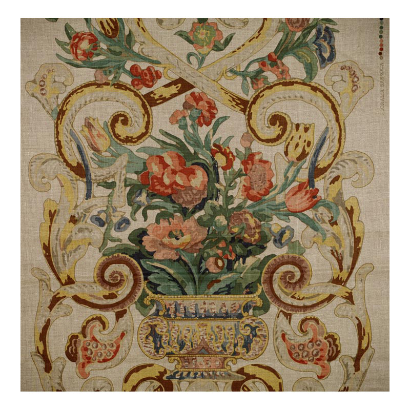 Toile fleurie baroque, Multicolore
