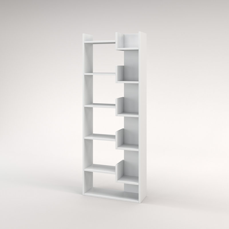Bibliothèque géométrique Sinquefield H 64,17 "x l 23,82", Blanc