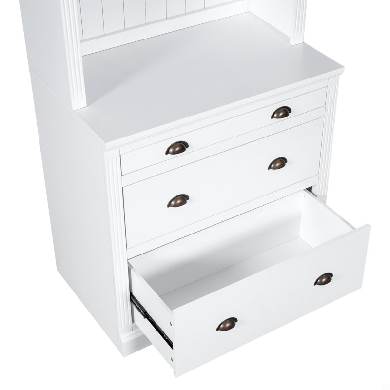 83.4"Tall Bookshelf Suite, Bookcase Suite With LED Lighting, Drawers And Open Shelves,2-Piece Set Storage Bookshelf