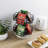 Black Rotating Tabletop Tea Storage With Wood Base