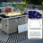 43" Rectangular Grey Open Weave Propane Fire Pit Table, 60000 , With Blue Glass Stones, Tempered Wind Guard, And 20Lbs Storage For Outdoor Fun 43 Inch Gas Output, Guard Stone Decoration Backyard-1373583658