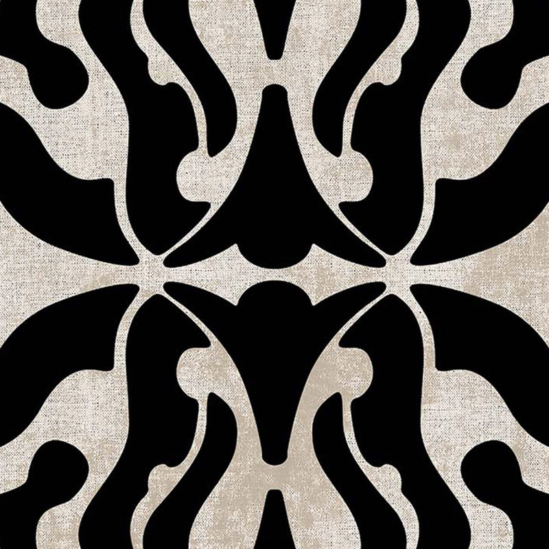 Tapis noir / beige en polyester tissé à la machine Novelty Strout, Nouveauté 2 pi 7 po x 4 pi 11 po