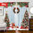 2Pcs Christmas Window Curtains Festive Holiday Decor Rod Pocket Design - Rustic Wood Background with Trees Wreath Snowman Gifts Light Filtering Polyester Panels for Living Room Bedroom Office Home Winter Decoration-559040884