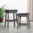 30" Bar Stool, Weathered Gray Finish, Black Leather Seat-1345267666