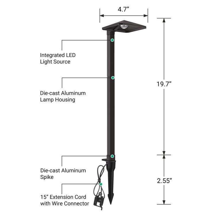 EDISHINE Black Low Voltage Plug-in Integrated LED Metal Pathway Light &  Reviews