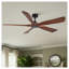 Ventilateur de plafond 60 pouces Modern Farmhouse avec pales en bois de noyer noir massif et finition noir mat