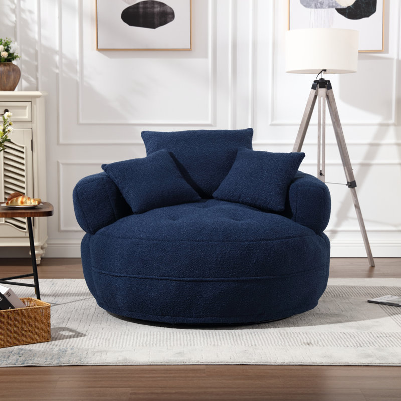 Méridienne rembourrée Roosendaal, Bouclé bleu marine