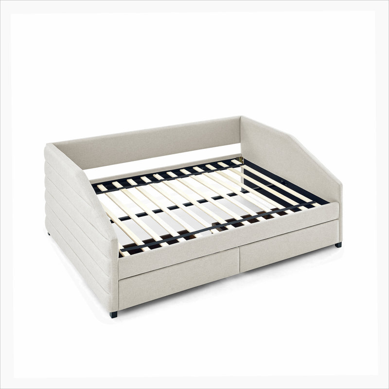 Marchese Linen Upholstered Daybed, Beige, Queen