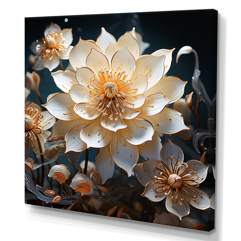 Opulent Reflections Lotus III - impression, H 36 po x l 36 po x P 1,5 po, Toile tendue