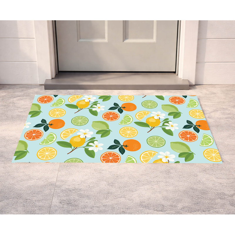 Paillasson Sunny Citrus, Bleu, L 21 po x L 34 po