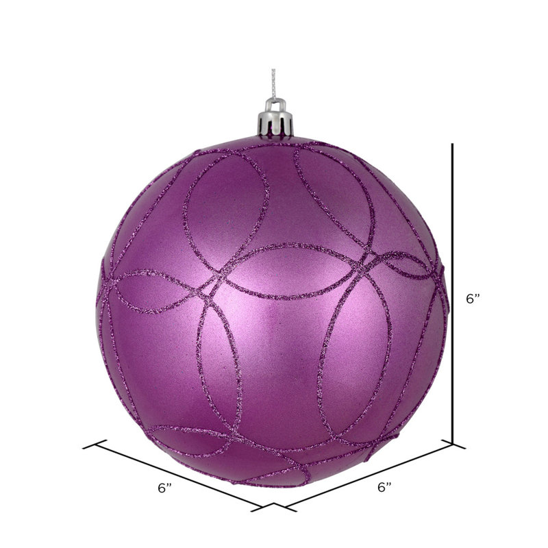 Ornement boule bonbon avec cercle scintillant, Orchidée