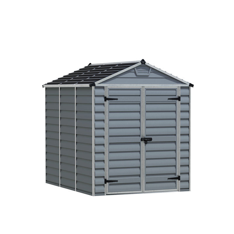 Palram - Canopia Skylight 6 Ft. W X 7.5 Ft. D Polycarbonate Storage Shed, Gray, 85.4" H x 73" W x 90.2" D
