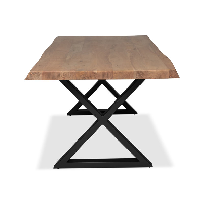 Brooks X Base Dining Table, Black, 29.75"H x 92"L x 40"W, Teak