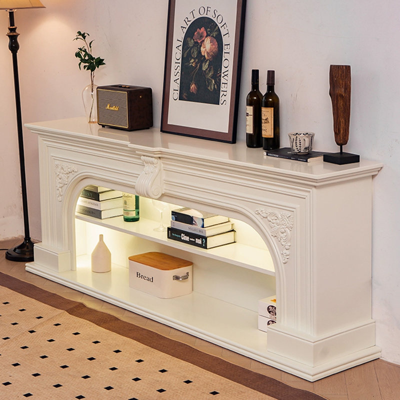 Foyer en bois massif Milk, H 29,53 po x l 70,87 po x P 13,78 po