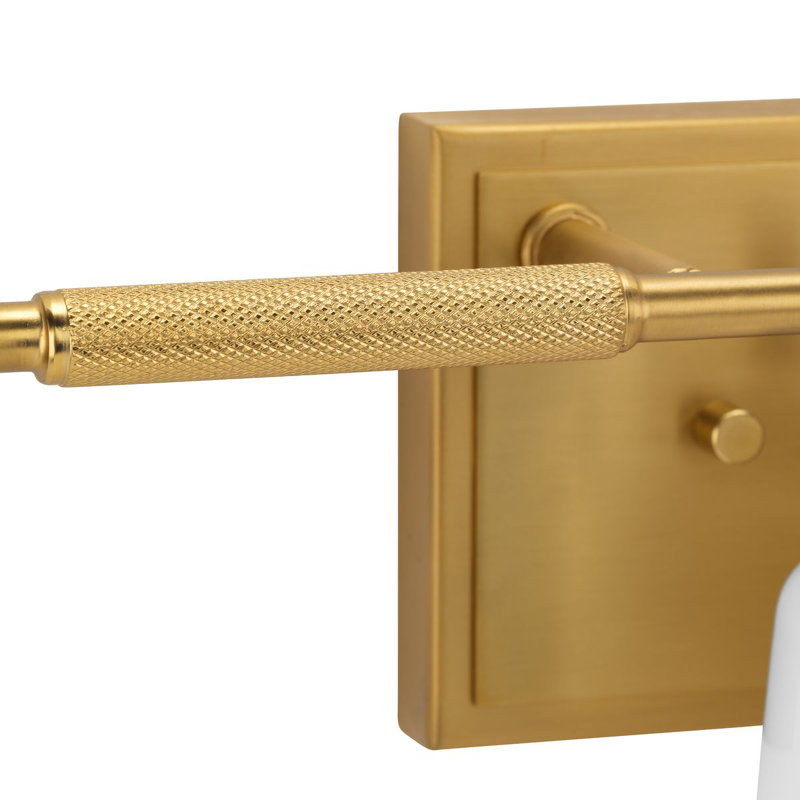 Brushed Gold 3-Light Vanity with Opal Glass Shades