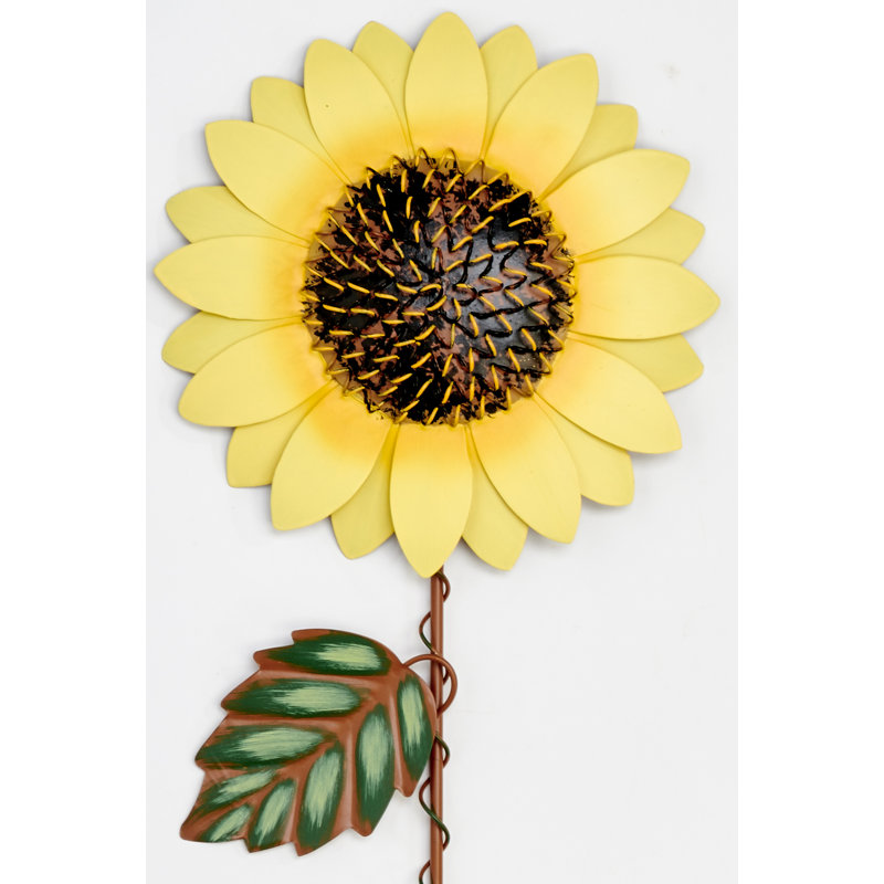 Piquet de jardin tournesol en métal, H 29 po x l 8 po x P 1 po