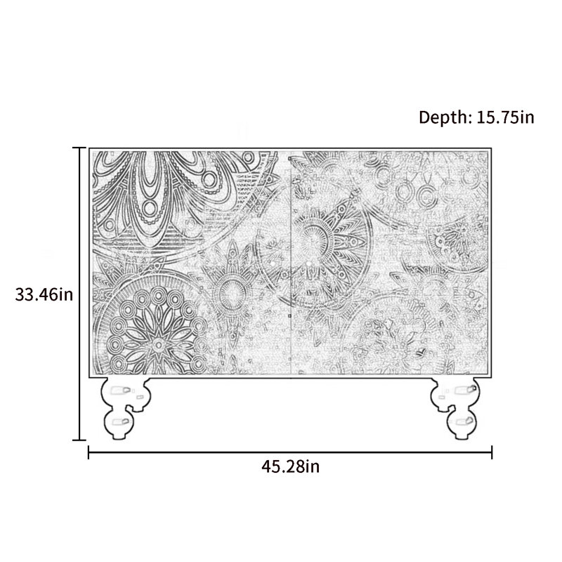 Modern Light Luxury Double-Door Accent Cabinet