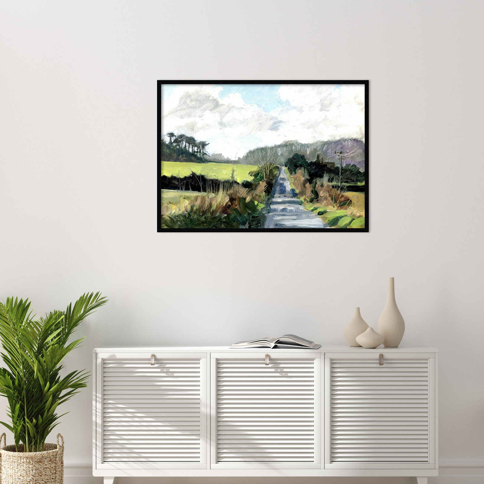 Ceylon "Ripple Lane" Print by Clive Metcalfe, 30" H x 41" W x 1" D, Black