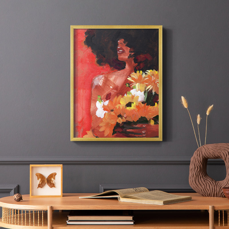 Through the Flowers I Framed Print - Solid Wood