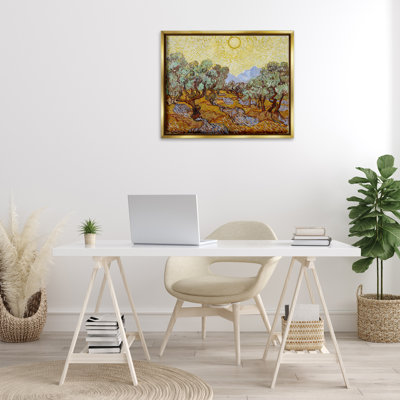 "Classic Van Gogh Olive Trees", art mural encadré doré sur toile par one1000paintings