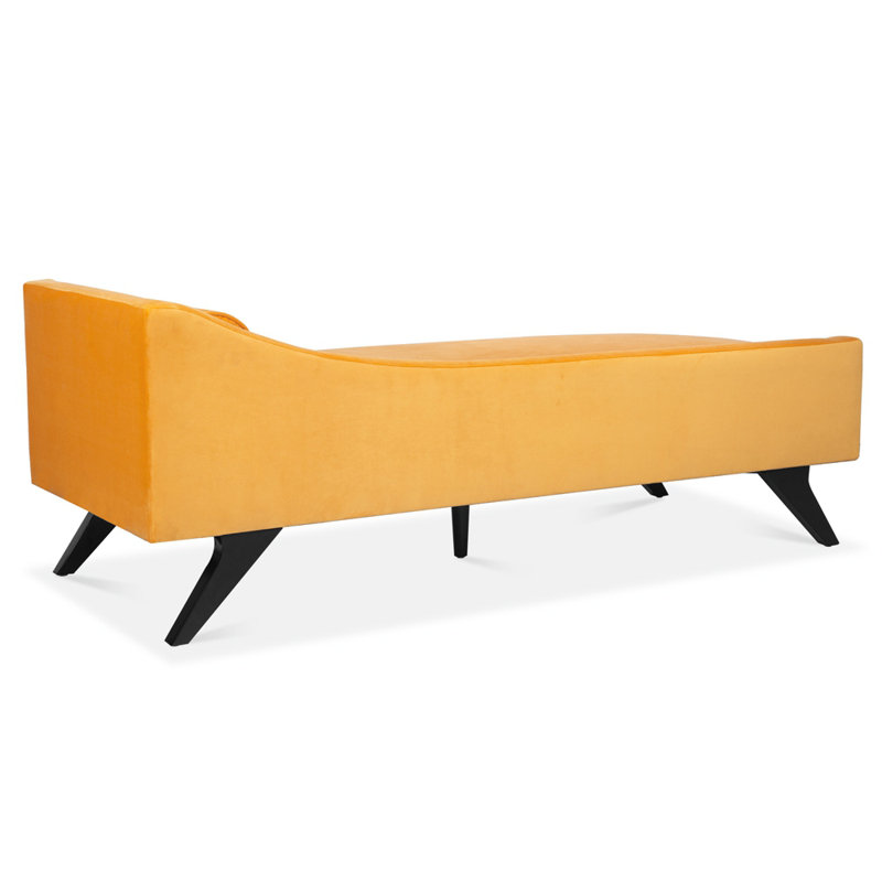 Chaise longue inclinable Myrdell, Velours jaune