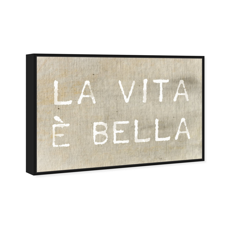 " Life Is Beautiful Typography And Quotes ", Black Framed, 24" H x 16" W