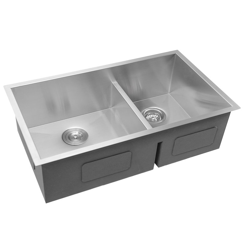33'' L Undermount Double Bowl Stainless Steel Kitchen Sink