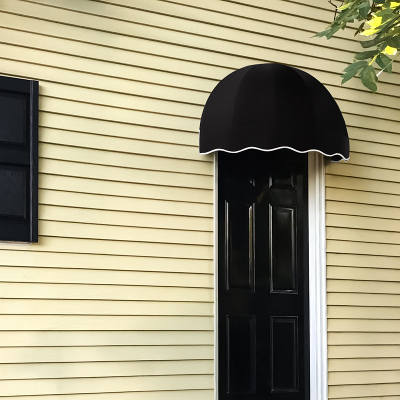 Awntech Bostonian Acrylic Fabric Fixed Awning, Black, 27.25" H x 40.5" W x 20.25" D