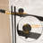 1/4 " 6 Mm  Clear Tempered Glass Single Sliding Shower Door 56 - 60 "W X 76" H, Film, Stainless Steel Square Tube Track, Matte Black, Handle For Bathroom In With Proof Track And