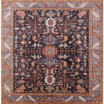 Tapis oriental noir / bleu