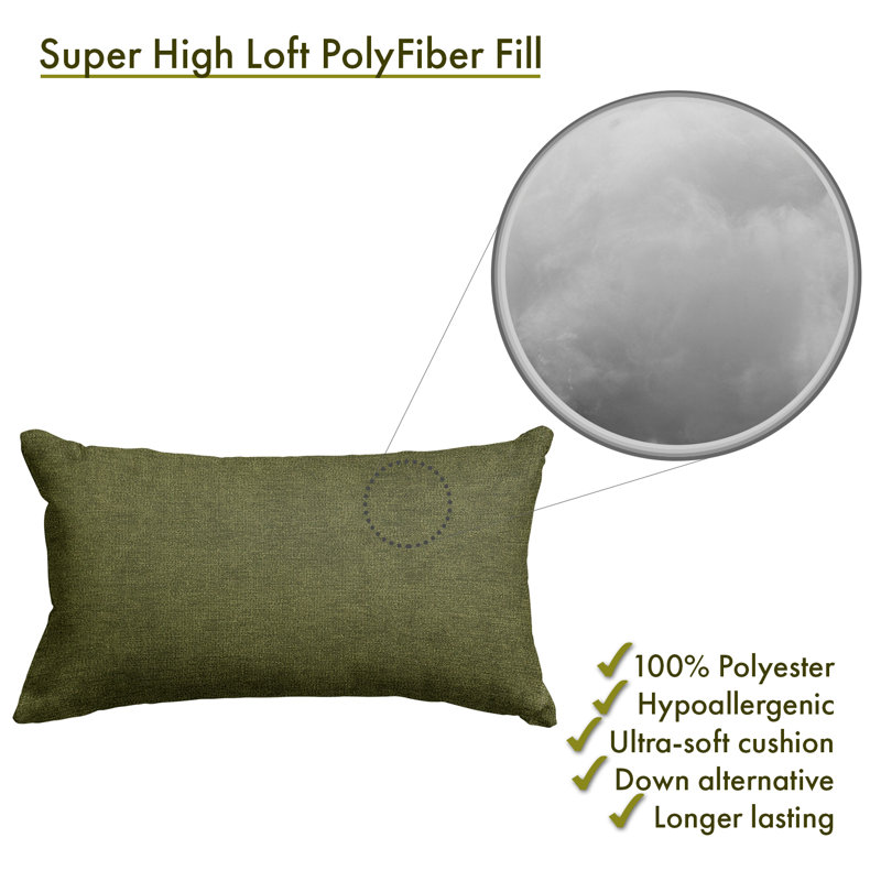 Fern Green Rectangular Velvet Throw Pillow