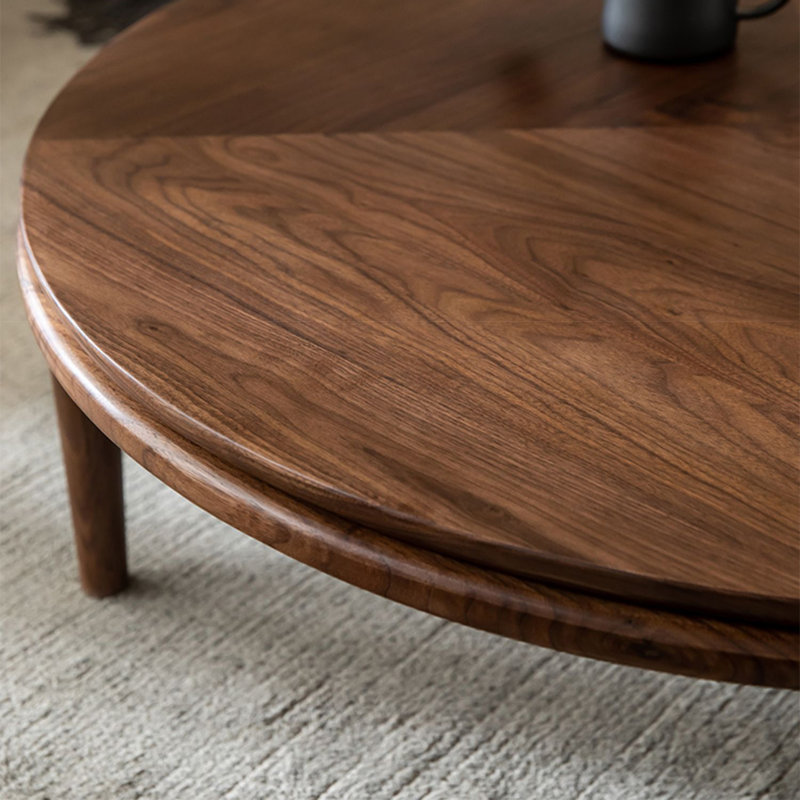 Table de bout en bois de noyer noir, H 13,8 po x L 35,4 po x l 35,4 po