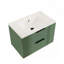 Meuble-lavabo 30 po avec lavabo en céramique - Meuble-lavabo flottant mural vert avec tiroirs, moderne