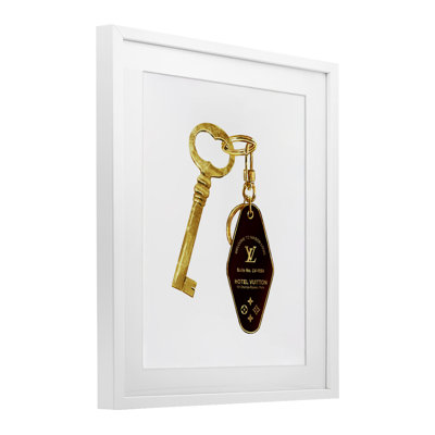 Glam Gold Key Fashion, reproduction encadrée sous verre, conception de Ziwei Li