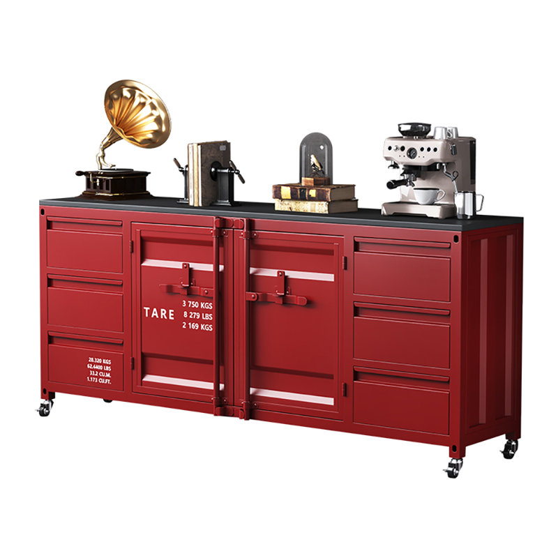 Kazimierz Sideboard, Red, 35.4" H x 78.7" W x 15.7" D