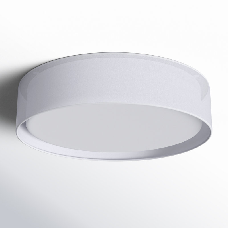 Jessalyn 5 Light LED Flush Mount, White Organza