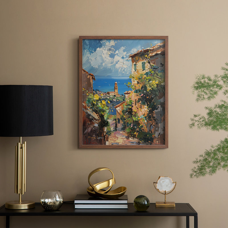 «LANDSCAPES Series CCCCLV», reproduction encadrée - bois massif, H 30 po x l 24 po, Noyer