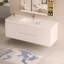 Meuble-lavabo mural 60 po avec lavabo, meuble-lavabo mural moderne 60 po avec lavabo en résine et tiroirs