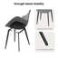 Chaises de salle à manger avec siège en similicuir et base en métal noir, ensemble de 4 chaises rembourrées-123020132