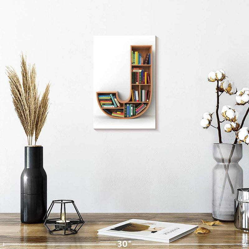 Keiri Letter J Bookshelf, 12" H x 8" W