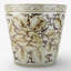 Antique Finish Porcelain Pot Brown Rust Flower