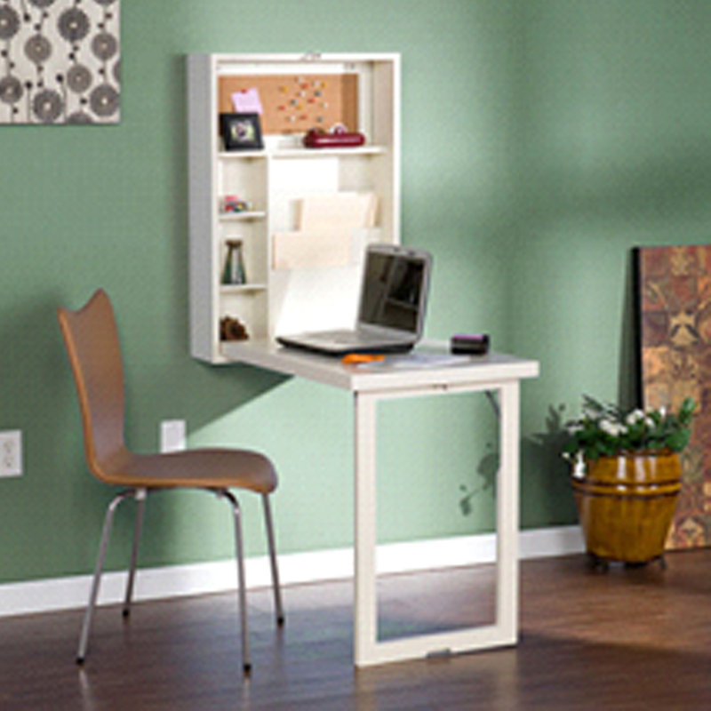 Bureau flottant convertible avec huche mural Elam