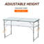 Outsunny 47" Folding Camping Table With Height Adjustability, Weight Portable Table With Carry Handle, Outdoor Folding Table Camping Accessories