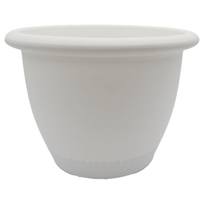The HC Companies Sevilla Self-Watering Pot with Internal Disk, 12 Inch, White