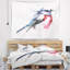 Aquarelle animal oiseau tapisserie bleu et rouge-28505101