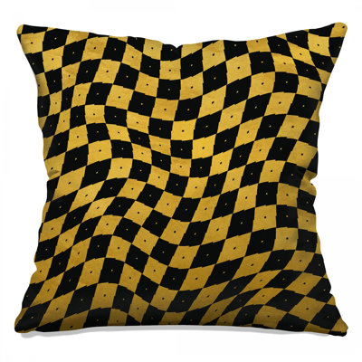 Wavy Checkered Pattern Double Sided Throw Pillows