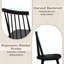 Ensemble de 2 chaises de cuisine Mid-Century modernes noires sans accoudoirs avec grand siège